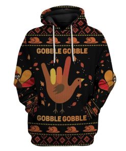 Gearhumans Custom Ugly Gobble Apparel HD-DT17101914 3D Apparel Hoodie S 