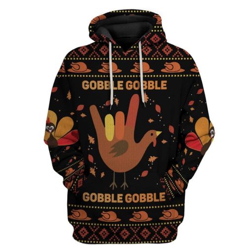 Gearhumans Custom Ugly Gobble Apparel HD-DT17101914 3D Apparel Hoodie S