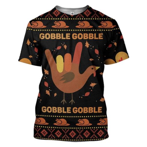 Gearhumans Custom Ugly Gobble Apparel HD-DT17101914 3D Apparel T-Shirt S