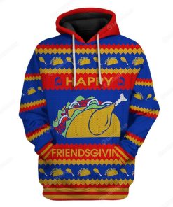 Gearhumans Custom Ugly Happy Friendsgiving Apparel HD-TT19101909 3D Apparel Hoodie S 