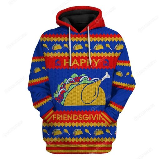 Gearhumans Custom Ugly Happy Friendsgiving Apparel HD-TT19101909 3D Apparel Hoodie S