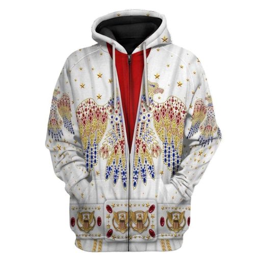 Gearhumans Elvis Presley Suit Custom Tshirt - Hoodies Apparel H11063 3D Apparel Zip Hoodie S