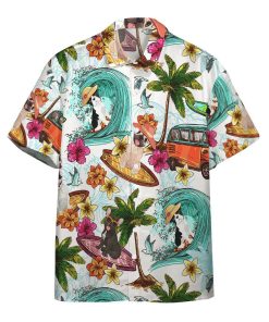 Gearhumans Enjoy Surfing With French Bulldog Custom Short Sleeve Shirt GS0306215 Hawai Shirt Short Sleeve Shirt S 