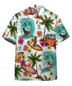 Gearhumans Enjoy Surfing With Labrador Retriever Dog Custom Short Sleeve Shirt GS02062111 Hawai Shirt Short Sleeve Shirt S 