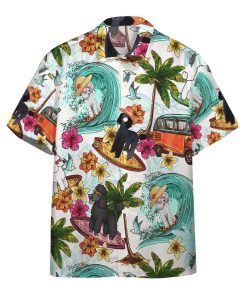 Gearhumans Enjoy Surfing With Poodle Dog Custom Short Sleeve Shirt GS0306219 Hawai Shirt Short Sleeve Shirt S 