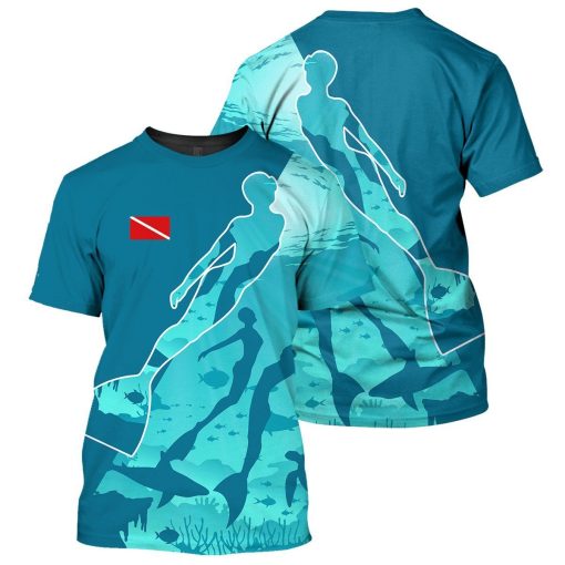 Gearhumans Free Diving - 3D All Over Printed Shirt shirt 3D Apparel T-SHIRT S