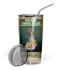 Gearhumans Gearhuman 3D Afro Girl I Am Enough Vertical Custom Design Vacuum Insulated Tumbler GL110810 Tumbler 20oz