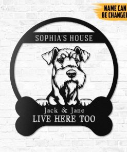 Gearhumans Gearhuman 3D Airedale Terrier Dogs House Custom Name Metal Sign GW16035 Metal Sign Metal Sign XS(8'x8')
