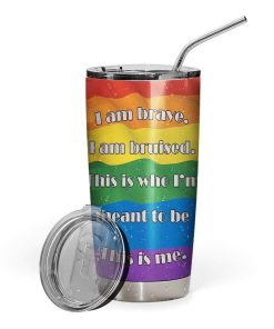 Gearhumans Gearhuman 3D America Rainbow Flag Custom Design Vacuum Insulated Tumbler GW02068 Glitter Tumbler 20oz/Glitter