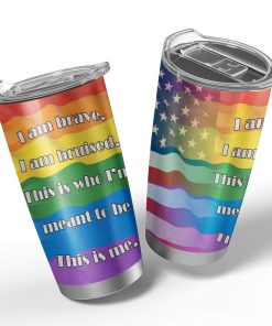 Gearhumans Gearhuman 3D America Rainbow Flag Custom Design Vacuum Insulated Tumbler GW02068 Glitter Tumbler