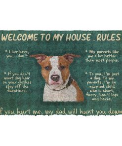 Gearhumans Gearhuman 3D American Staffordshire Terrier Welcome To My House Rules Custom Doormat GW120314 Doormat Doormat S(15,8''x23,6'')