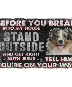 Gearhumans Gearhuman 3D Australian Shepherd Before You Break Into My House Custom Doormat GW010422 Doormat Doormat S(15,8''x23,6'') 
