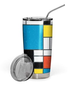 Gearhumans Gearhuman 3D Bauhaus Style Composition II in Red Yellow Blue Custom Design Vacuum Insulated Tumbler GV180820 Tumbler 20oz