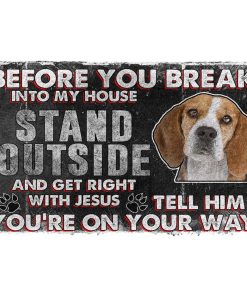 Gearhumans Gearhuman 3D Beagle Before You Break Into My House Custom Doormat GW010430 Doormat Doormat S(15,8''x23,6'') 