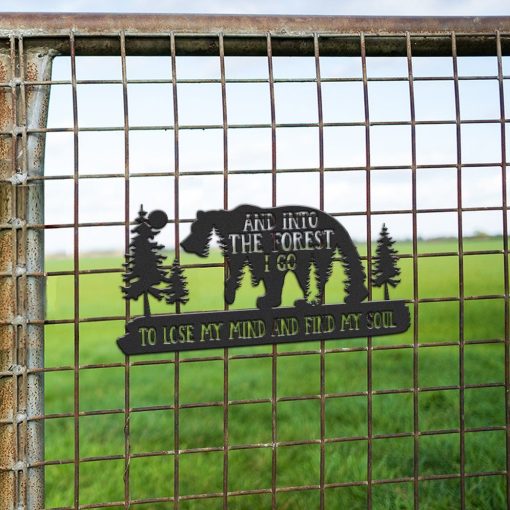 Gearhumans Gearhuman 3D Bear Camping Custom Metal Sign GW22036 Metal Sign