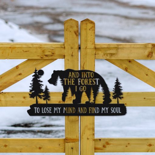 Gearhumans Gearhuman 3D Bear Camping Custom Metal Sign GW22036 Metal Sign