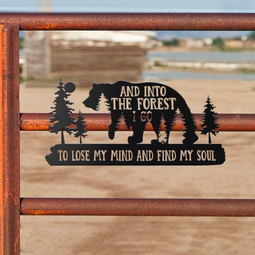 Gearhumans Gearhuman 3D Bear Camping Custom Metal Sign GW22036 Metal Sign