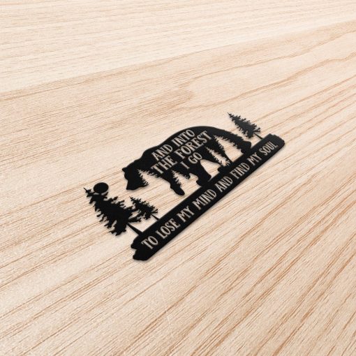 Gearhumans Gearhuman 3D Bear Camping Custom Metal Sign GW22036 Metal Sign