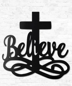 Gearhumans Gearhuman 3D Believe In God Custom Metal Sign GW22031 Metal Sign Metal Sign XS(8'x8')