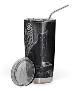 Gearhumans Gearhuman 3D Black Cat Custom Design Vacuum Insulated Tumbler GL030817 Tumbler 20oz