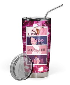 Gearhumans Gearhuman 3D BlackPink Members Custom Name Glitter Tumbler GS220610 Glitter Tumbler 20oz/Glitter