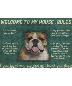 Gearhumans Gearhuman 3D Bulldog Welcome To My House Rules Custom Doormat GW120312 Doormat Doormat S(15,8''x23,6'')
