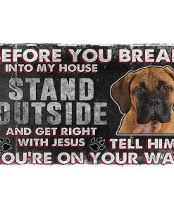 Gearhumans Gearhuman 3D Bullmastiff Before You Break Into My House Custom Doormat GW010423 Doormat Doormat S(15,8''x23,6'') 