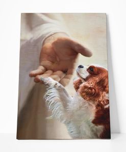 Gearhumans Gearhuman 3D Cavalier King Charles Spaniel Take My Hand Jesus God Custom Canvas GW30036 Canvas 1 Piece Non Frame M