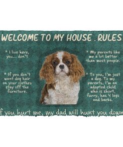 Gearhumans Gearhuman 3D Cavalier King Charles Spaniel Welcome To My House Rules Custom Doormat GW12037 Doormat Doormat S(15,8''x23,6'')