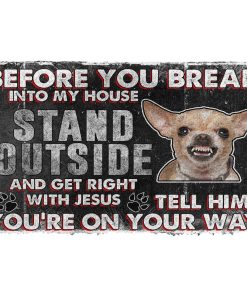 Gearhumans Gearhuman 3D Chihuahua Before You Break Into My House Custom Doormat GW010426 Doormat Doormat S(15,8''x23,6'') 