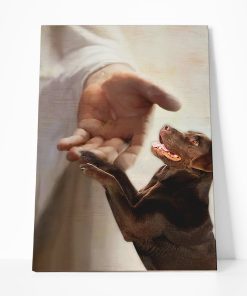 Gearhumans Gearhuman 3D Chocolated Labrador Take My Hand Jesus God Custom Canvas GW30039 Canvas 1 Piece Non Frame M