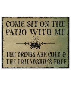 Gearhumans Gearhuman 3D Come Sit On The Patio Beer Canvas GB16035 Canvas 1 Piece Non Frame M