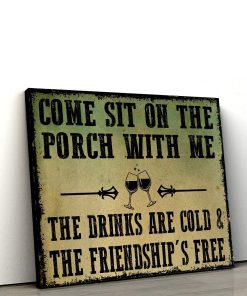 Gearhumans Gearhuman 3D Come Sit On The Porch Wine Canvas GB16034 Canvas 1 Piece Non Frame M