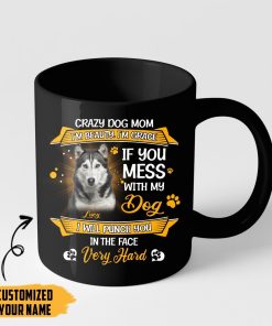 Gearhumans Gearhuman 3D Crazy Dog Mom Husky Custom Name Mug GV24032 Mug 11oz