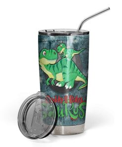 Gearhumans Gearhuman 3D Daddy and Baby Saurus Custom Name Design Vacuum Insulated Tumbler GV12056 Tumbler 20oz