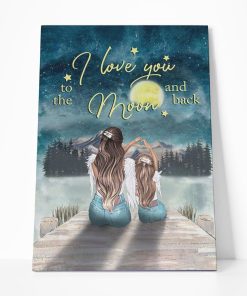 Gearhumans Gearhuman 3D Daughter And Mom Canvas GJ010432 Canvas 1 Piece Non Frame M