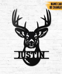 Gearhumans Gearhuman 3D Deer Hunting Custom Name Metal Sign GW160318 Metal Sign Metal Sign XS(8'x8')
