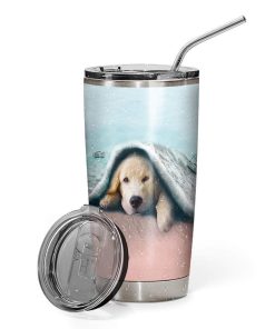 Gearhumans Gearhuman 3D Dog Custom Design Vacuum Insulated Glitter Tumbler GH20053 Glitter Tumbler 20oz/Glitter