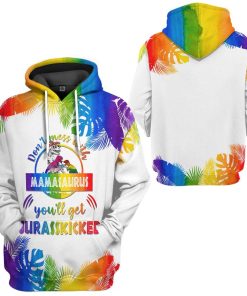 Gearhumans Gearhuman 3D Dont Mess With Mamasaurus Custom Tshirt Hoodie Apparel GW230313 3D Apparel Hoodie S