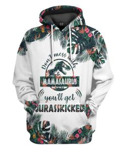 Gearhumans Gearhuman 3D Dont Mess With Mamasaurus Mothers Day Gift Custom Tshirt Hoodie Apparel GW23038 3D Apparel Hoodie S