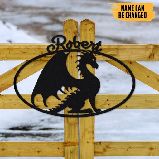 Gearhumans Gearhuman 3D Dragon Custom Name Metal Sign GB19032 Metal Sign