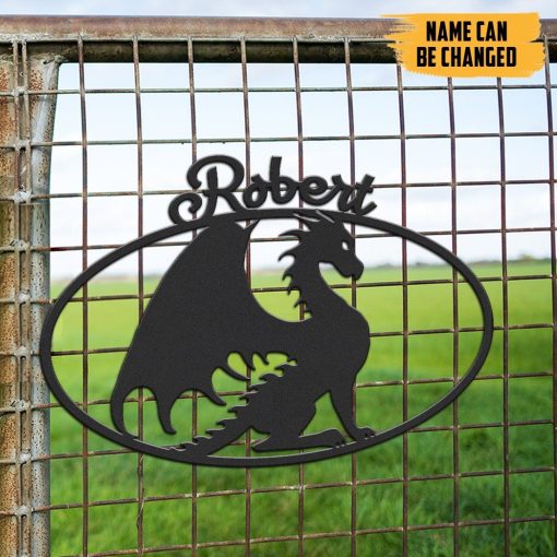 Gearhumans Gearhuman 3D Dragon Custom Name Metal Sign GB19032 Metal Sign