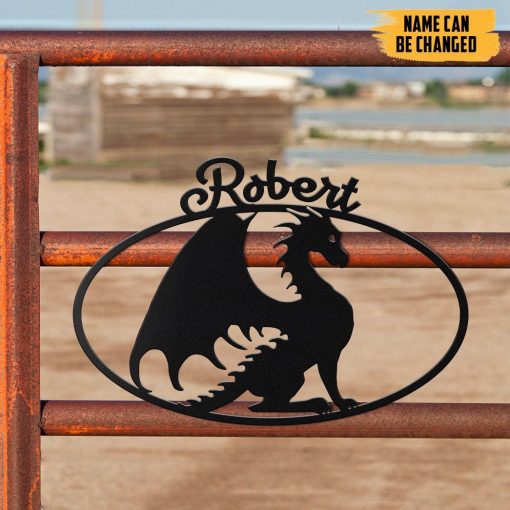 Gearhumans Gearhuman 3D Dragon Custom Name Metal Sign GB19032 Metal Sign