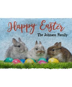 Gearhumans Gearhuman 3D Easter Day Bunny Custom Name Doormat GW160322 Doormat Doormat S(15,8''x23,6'') 