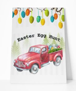 Gearhumans Gearhuman 3D Easter Egg Hunt Truck Custom Canvas GW17037 Canvas 1 Piece Non Frame M