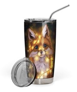 Gearhumans Gearhuman 3D Fairy Lights Design Vacuum Insulated Glitter Tumbler GL03073 Tumbler 20oz