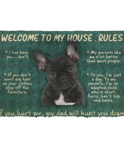 Gearhumans Gearhuman 3D French Bulldog Welcome To My House Rules Custom Doormat GW120313 Doormat Doormat S(15,8''x23,6'')
