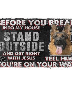 Gearhumans Gearhuman 3D German Shepherd Before You Break Into My House Custom Doormat GW010417 Doormat Doormat S(15,8''x23,6'') 