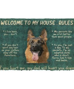 Gearhumans Gearhuman 3D German Shepherd Welcome To My House Rules Custom Doormat GW12035 Doormat Doormat S(15,8''x23,6'')