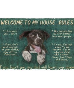 Gearhumans Gearhuman 3D German Shorthaired Pointers Welcome To My House Rules Custom Doormat GW12039 Doormat Doormat S(15,8''x23,6'')
